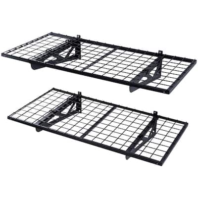 Wall Mounted Garage Shelves 2 Pack Heavy Duty Storage Rack
