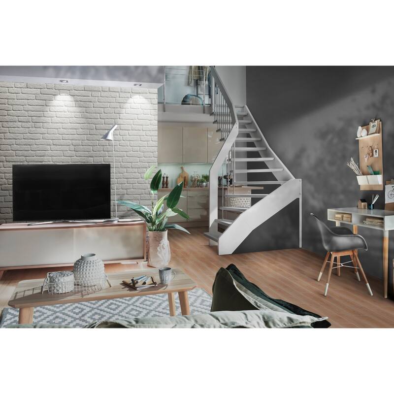 0.79 in. x 19.69 in. x 47.24 in. UltraLight Faux Brick HD Printed Jointless Common Plank (4-Pack)