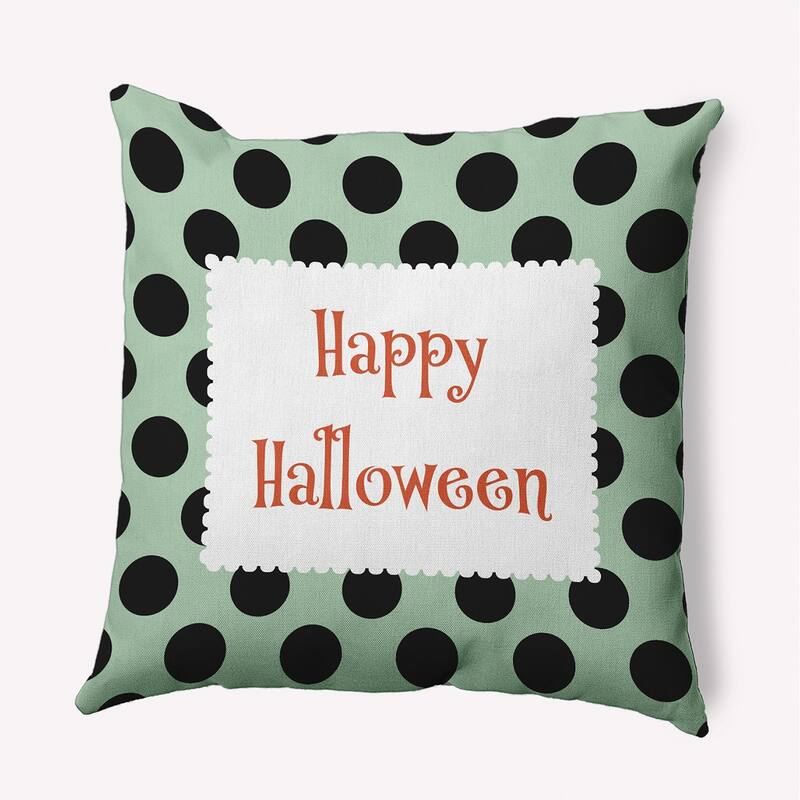 Halloween Happy Halloween Dots Accent Pillow - Mint Green - 26" x 26"