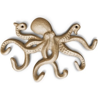 8 Cast Iron Octopus Tentacle Wall Hooks Bathroom Wall Towel Hook