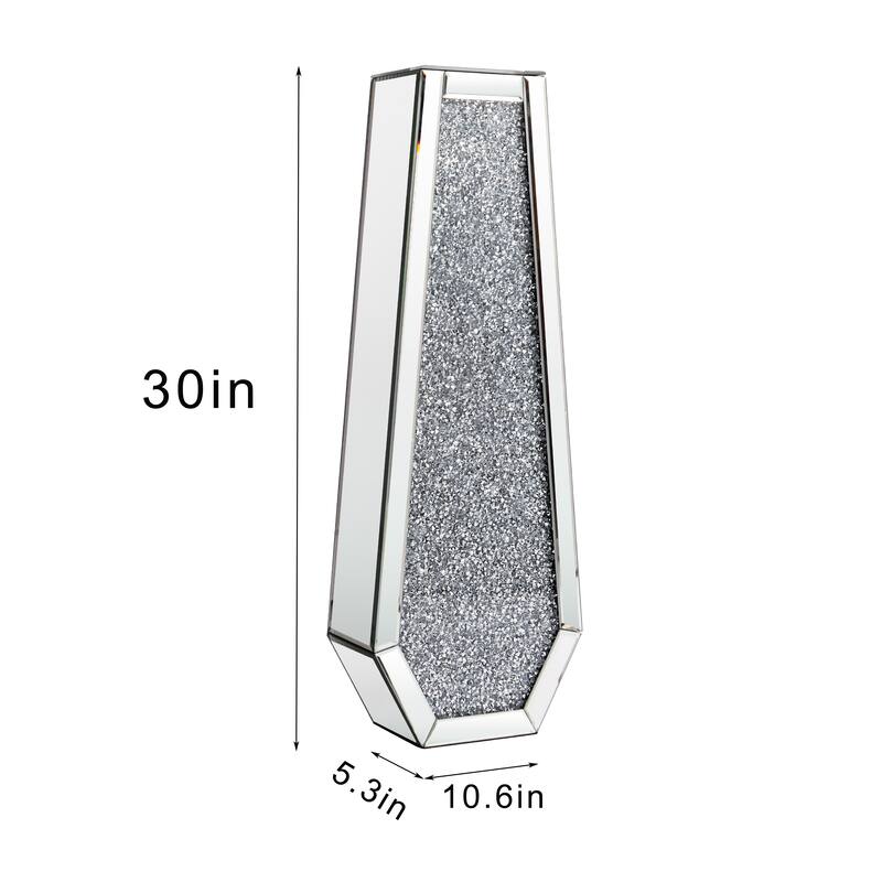 Glam Tall Crushed Diamond Floor Vase