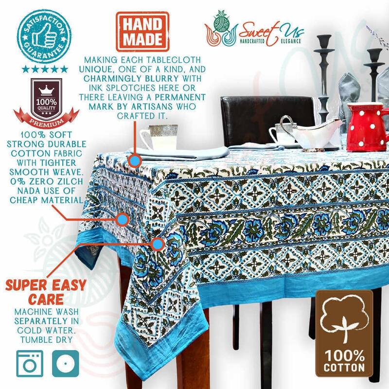 Cotton Floral Tablecloth for Rectangle Tables