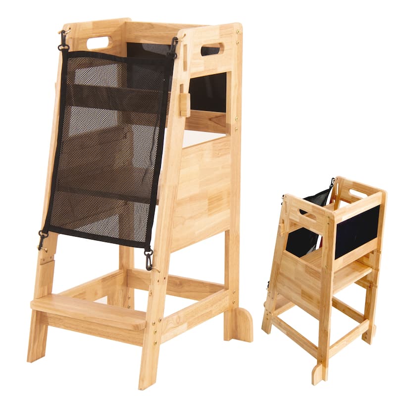 Wooden 2 - Step Stool for Kids Toddler Tower, Learning Tower Toddler - Brown