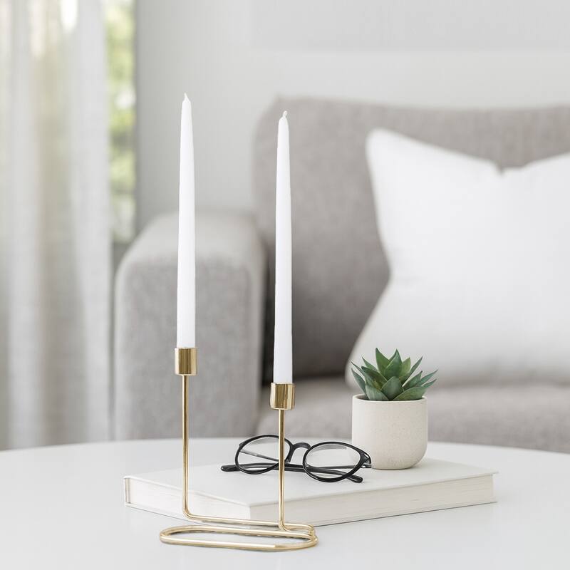 Decorative Sculptural Wire Double Taper Candle Holder