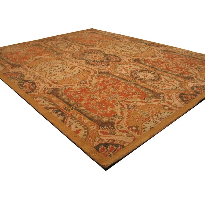 Hand-tufted Wool Gold Transitional Floral Piazza Rug