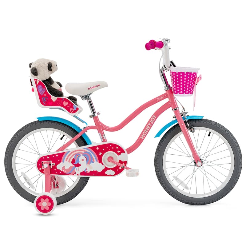 Gymax 18 Inches Kids Bicycle w/ Doll Chair & Basket Kids Bike w/