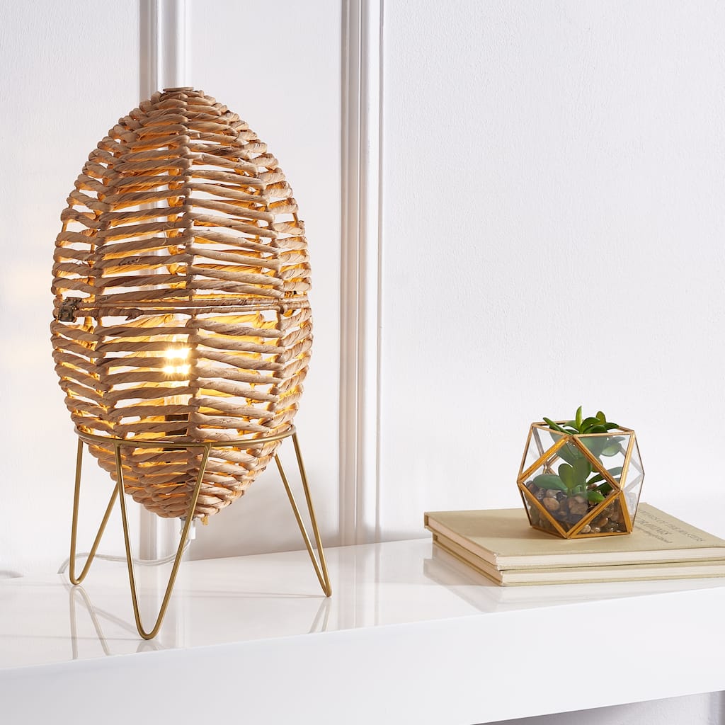 SAFAVIEH Lighting Uljana Tropical Coastal Boho 19-inch Table Lamp - 10 In. W x 10 In. D x 19 In. H - 10Wx10Dx19H