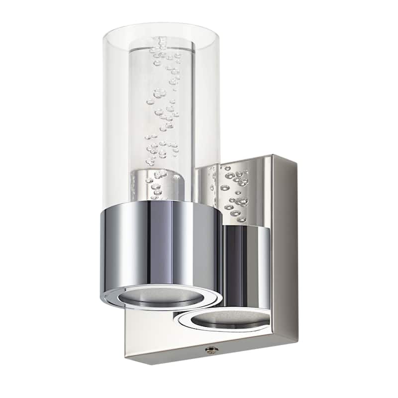 CO-Z 7-Inch Acrylic Wall Sconce Vanity Light Integrated LED - Chrome