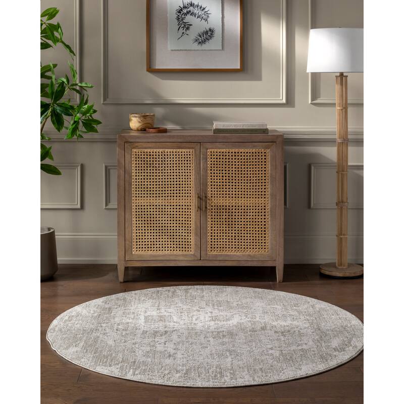 Ivonne Casual Area Rug - Medium Gray - 5'3" Round