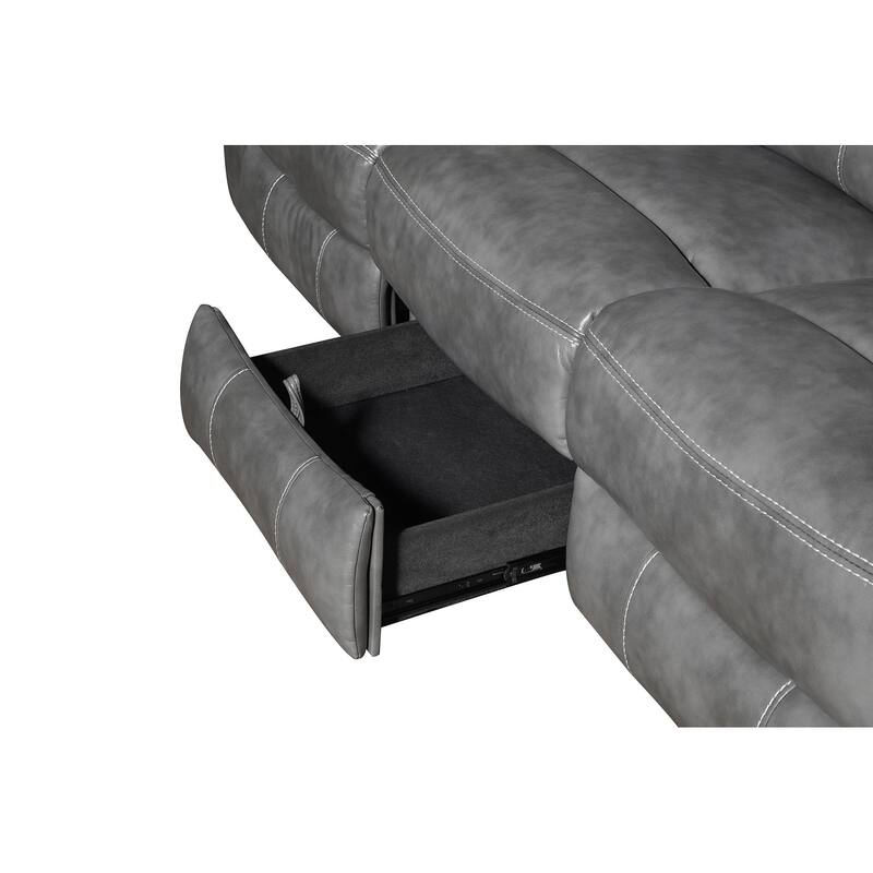 Conrad Upholstered Padded Arm Motion Sofa Grey