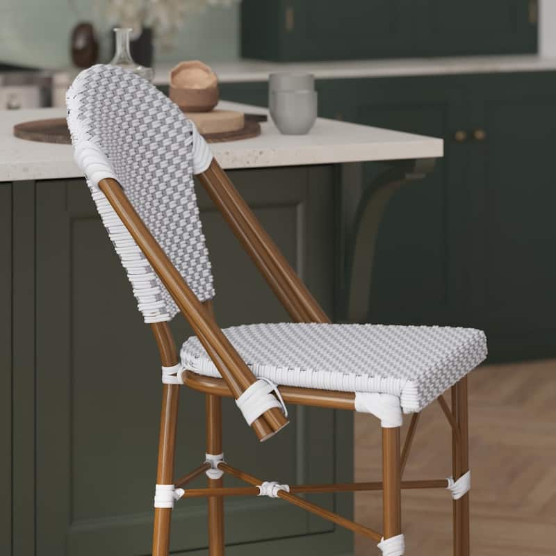2PK Stacking Bistro Chair with Metal Frame & PE Seat