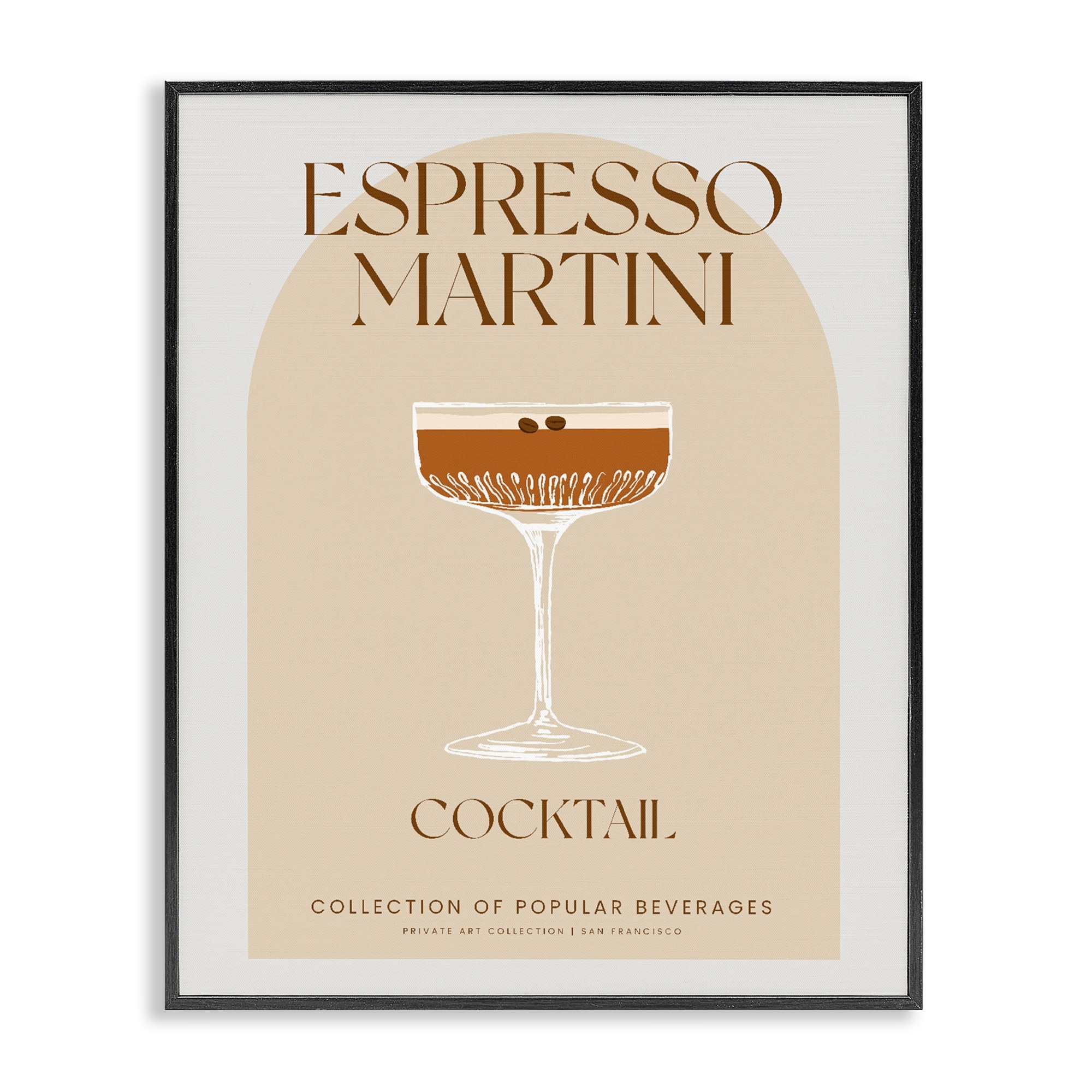 Stupell Stylish Retro Espresso Martini Framed Giclee Art Design By Lil' Rue