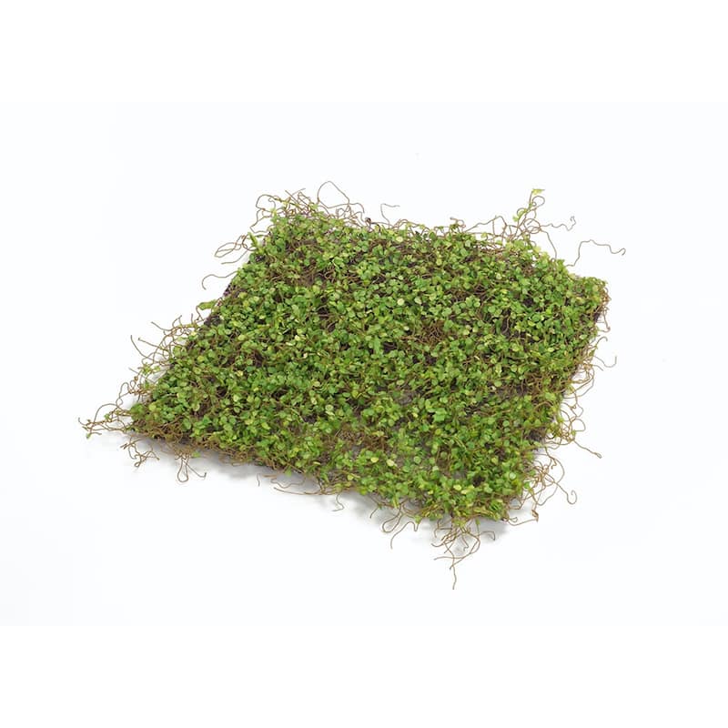 Club Pack of 12 Spring Green Artificial Decorative Square Moss Mat 12"