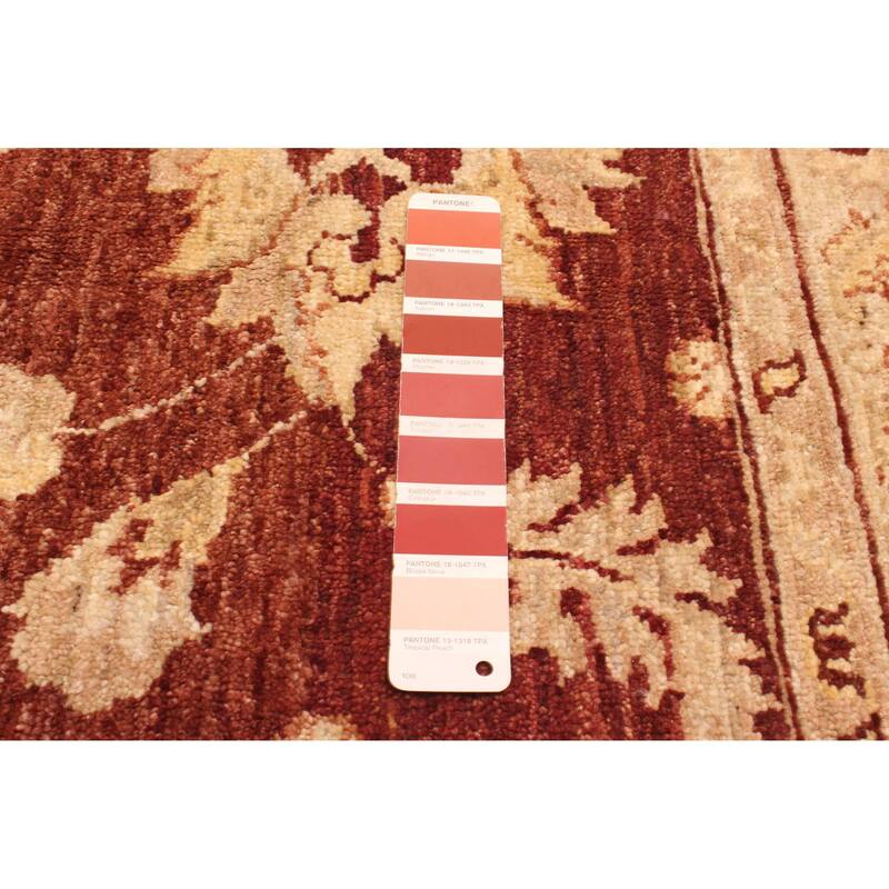 ECARPETGALLERY Hand-knotted Peshawar Oushak Dark Red Wool Rug - 9'0 x 11'11