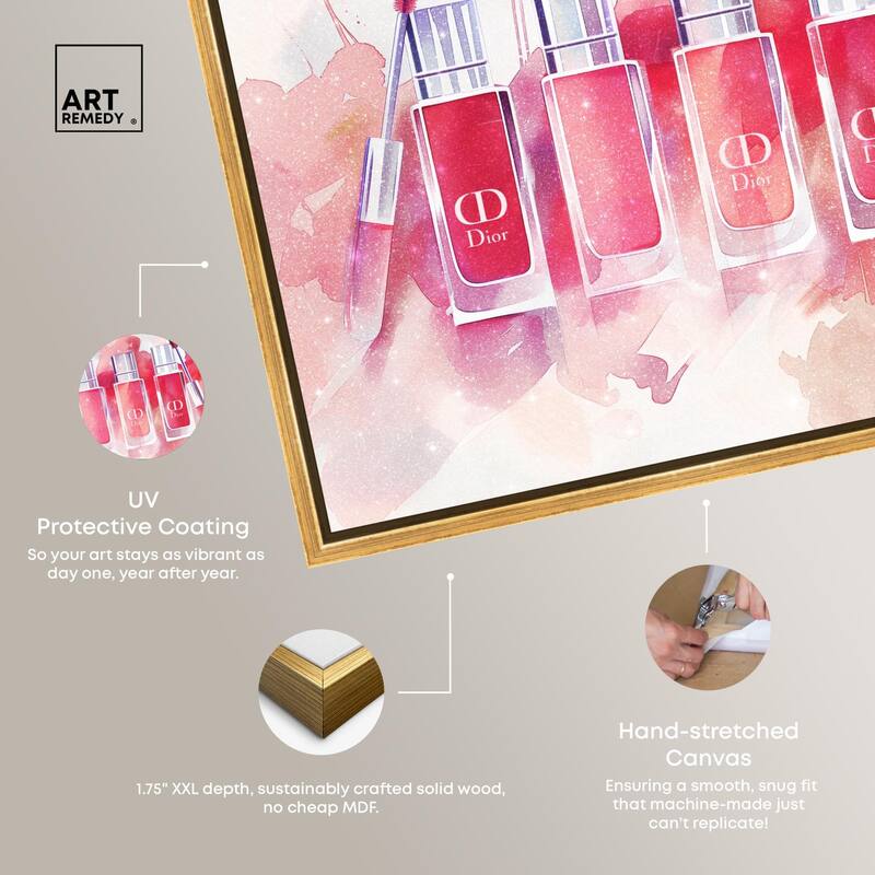 Lip Gloss Splash Canvas by Art Remedy