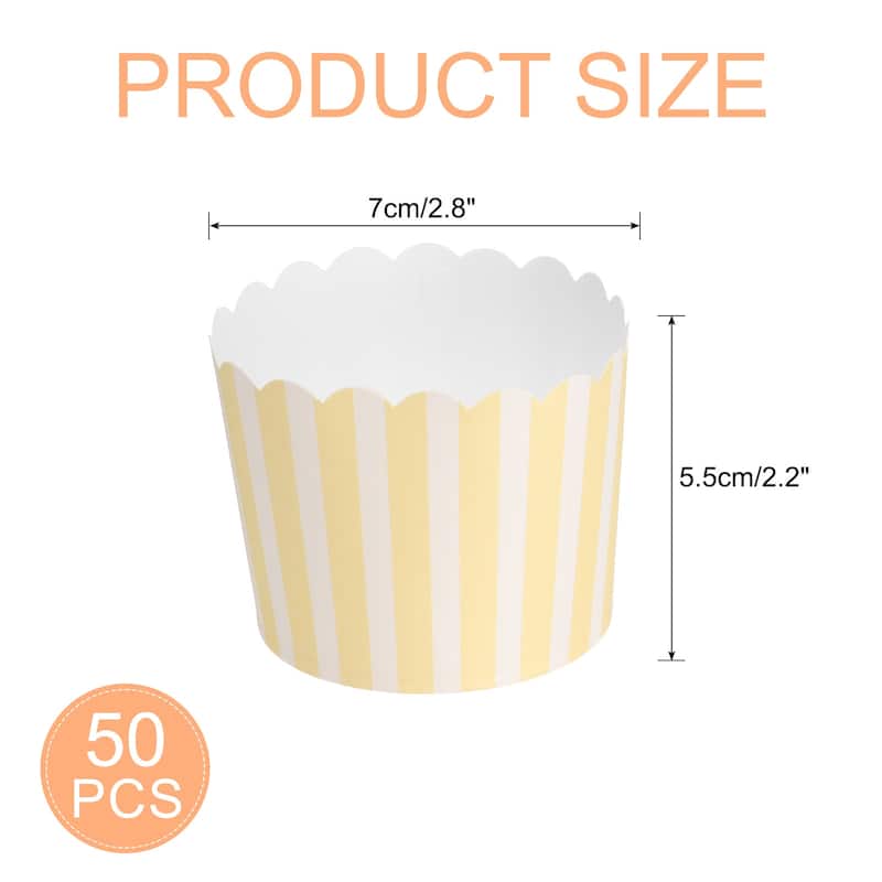 50pcs Cupcake Wrappers for Wedding, Parties - Yellow