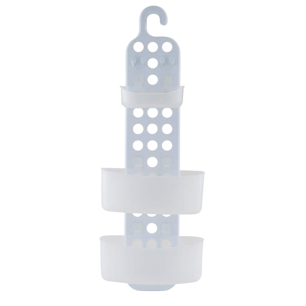 Bath Bliss 3 Tier Adjustable Shelves Shower Caddy in White - 10"x 5"x 28"