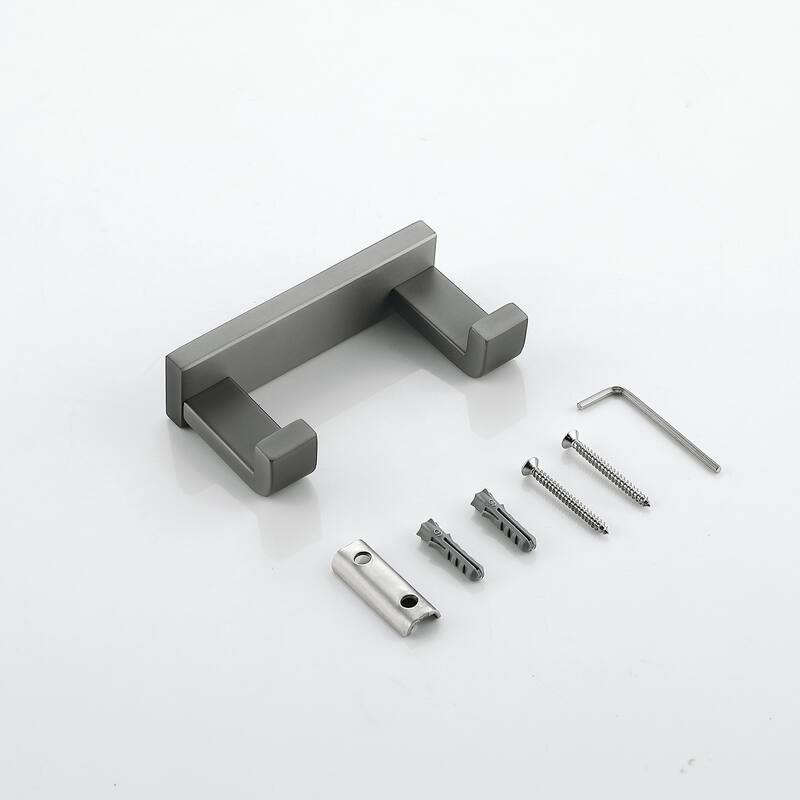 2-Pack Stainless Steel J-Hook Double Robe/Towel Hook with 2 Post Hooks