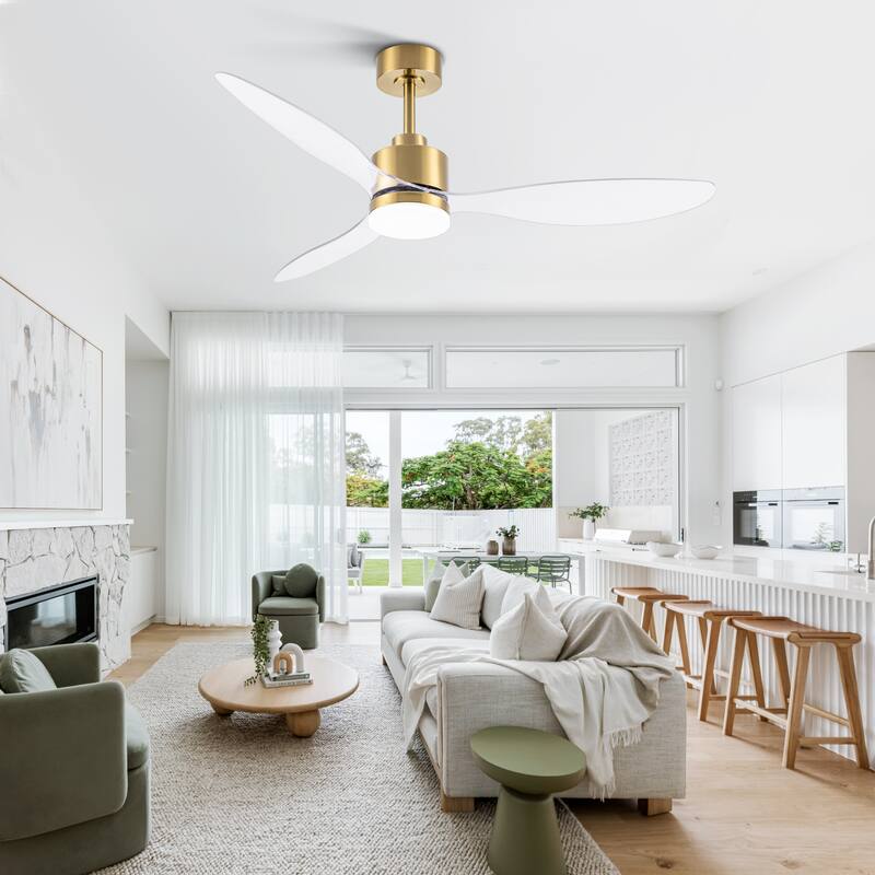 52 Inch LED Ceiling Fan with Lights Remote(3-Blade)