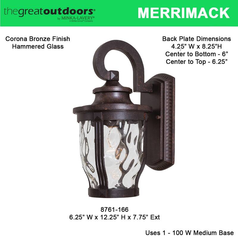 The Great Outdoors 1 Light Outdoor Wall Sconce from the Merrimack