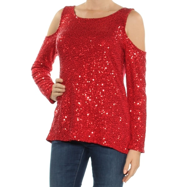 red sequin top plus size