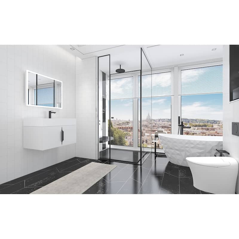 Amazon 30" Wall Mounted Bathroom Right Basin Vanity Set w/ White Top