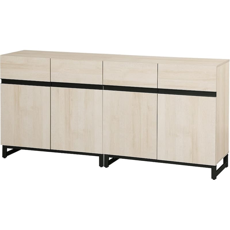 WAMPAT Modern TV Stand with Storage Cabinets for Living Room,Bedroom,Brown