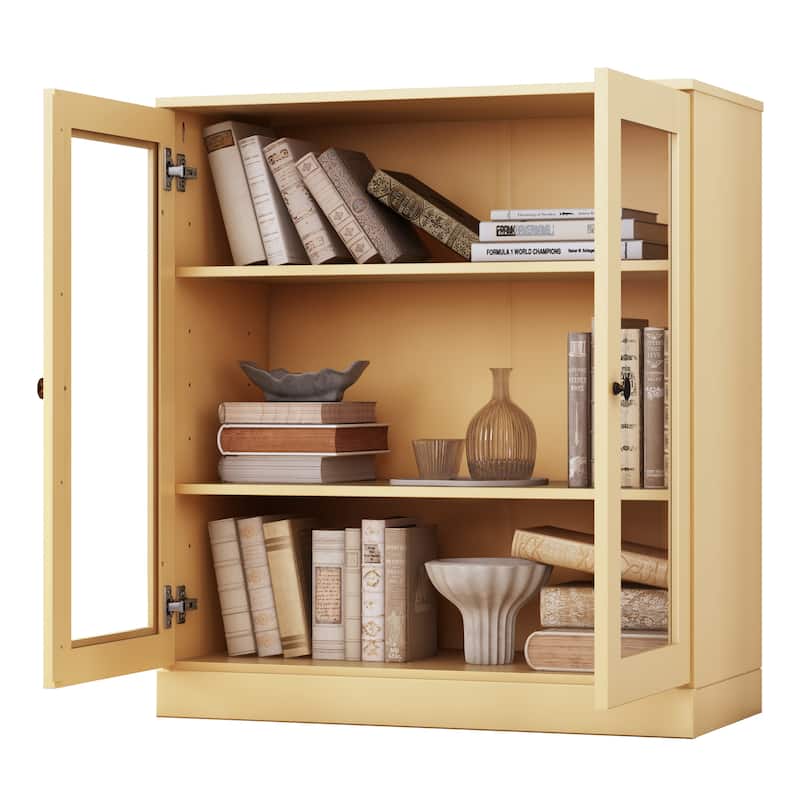 100% Solid Wood 3-shelf Bookcase with Optional Doors by Palace Imports