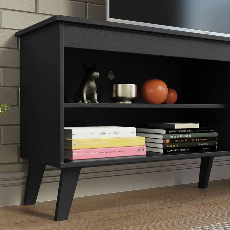 Madesa TV Stand Unit with 4 Shelves and Cable Management for 55, 65 Inch Media Modern Entertainment Center - 53 inches