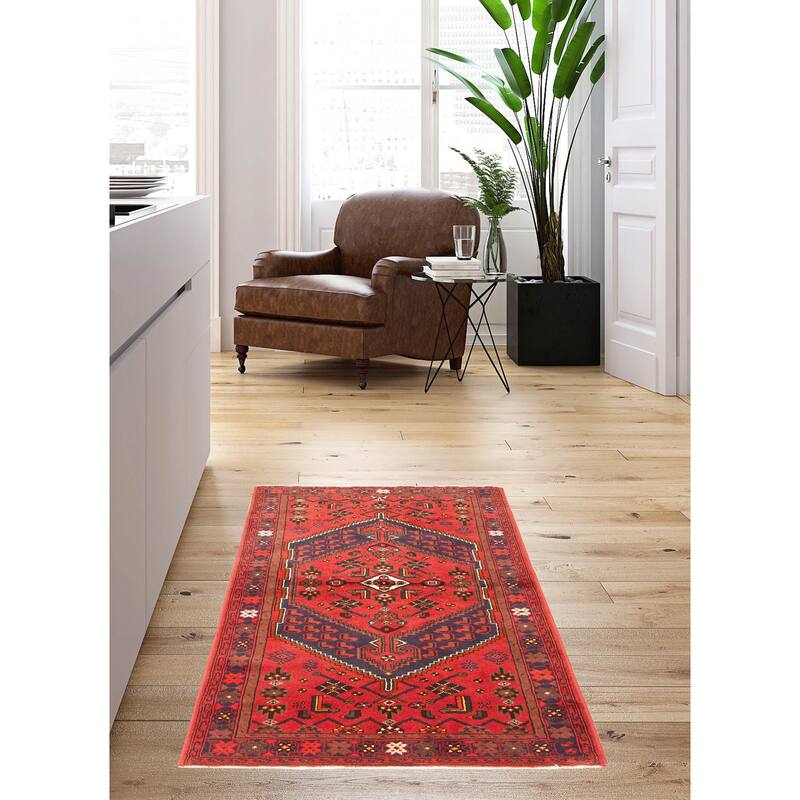 ECARPETGALLERY Hand-knotted Andelz Red Wool Rug - 4'1 x 6'3