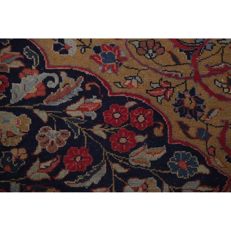 Pre-1900 Antique Blue Tabriz Persian Area Rug Hand-Knotted Wool Carpet - 7'5"x 11'0"