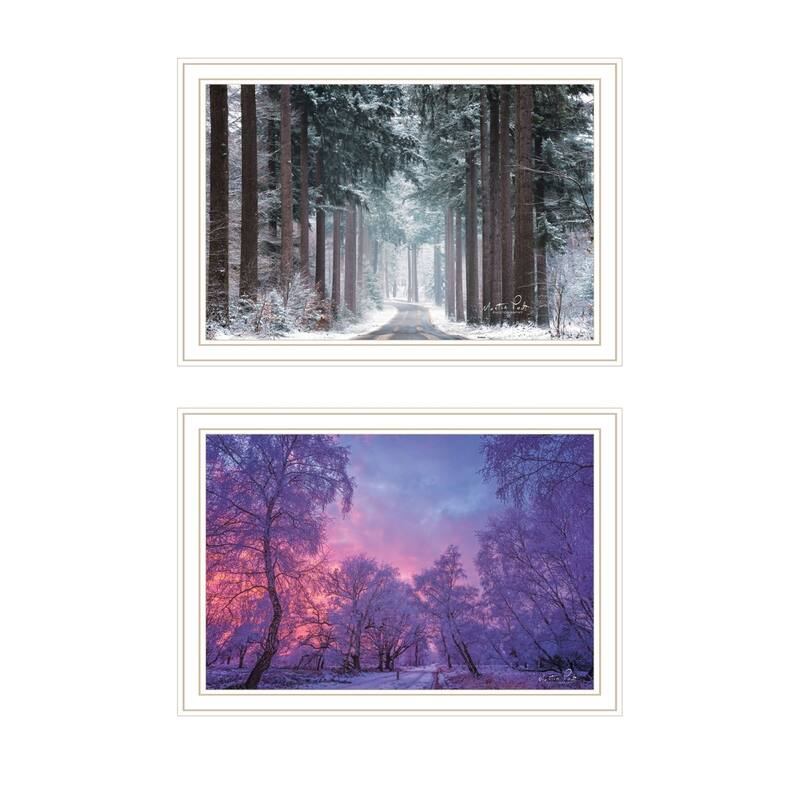 Trendy Decor 4U "Winter Wonderland" Printed Framed Wall Art by Martin Podt - White - 20 x 14