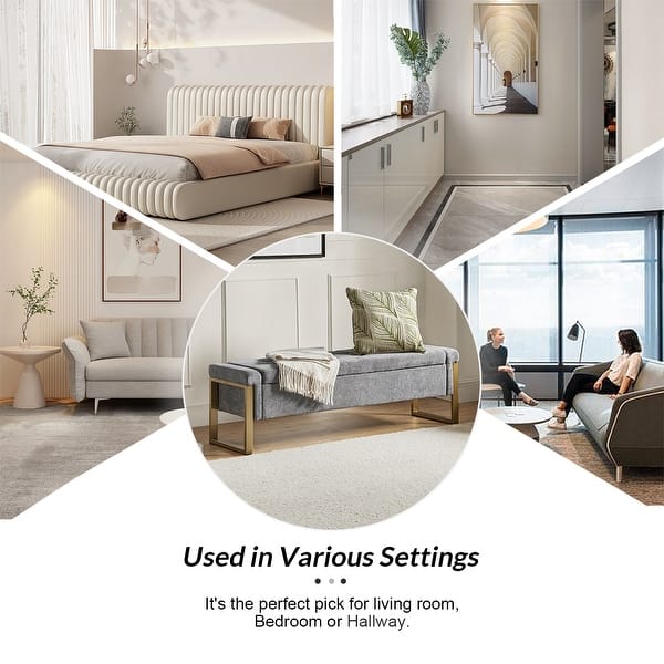 HULALA HOME Storage Bench With Pillows Extra Long