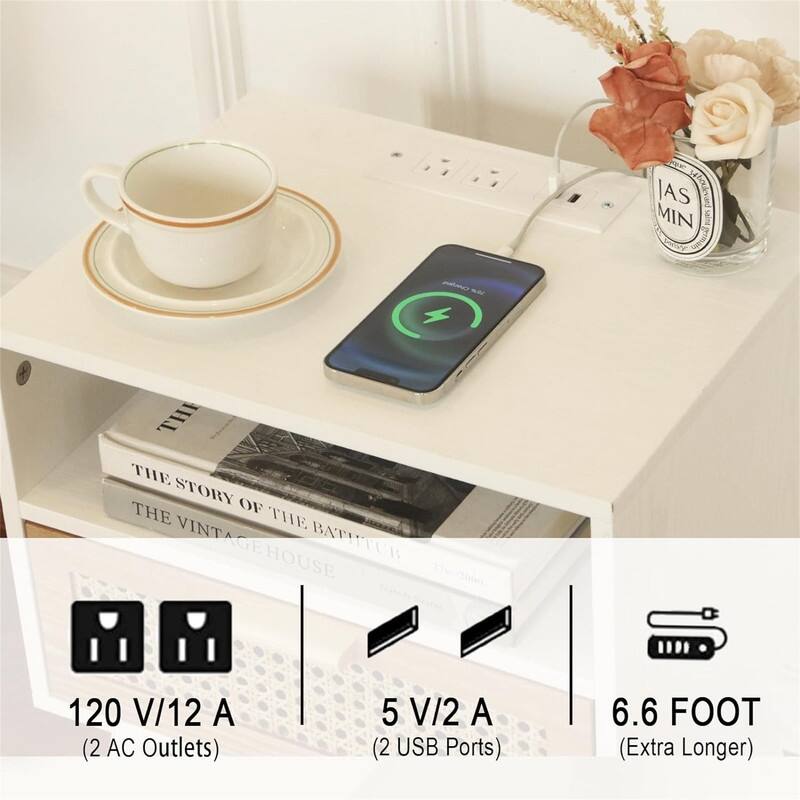 Modern Nightstand with Charging Station