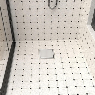 4/6-Inch Square Shower Drain, Reversible Tile Insert - Bed Bath ...