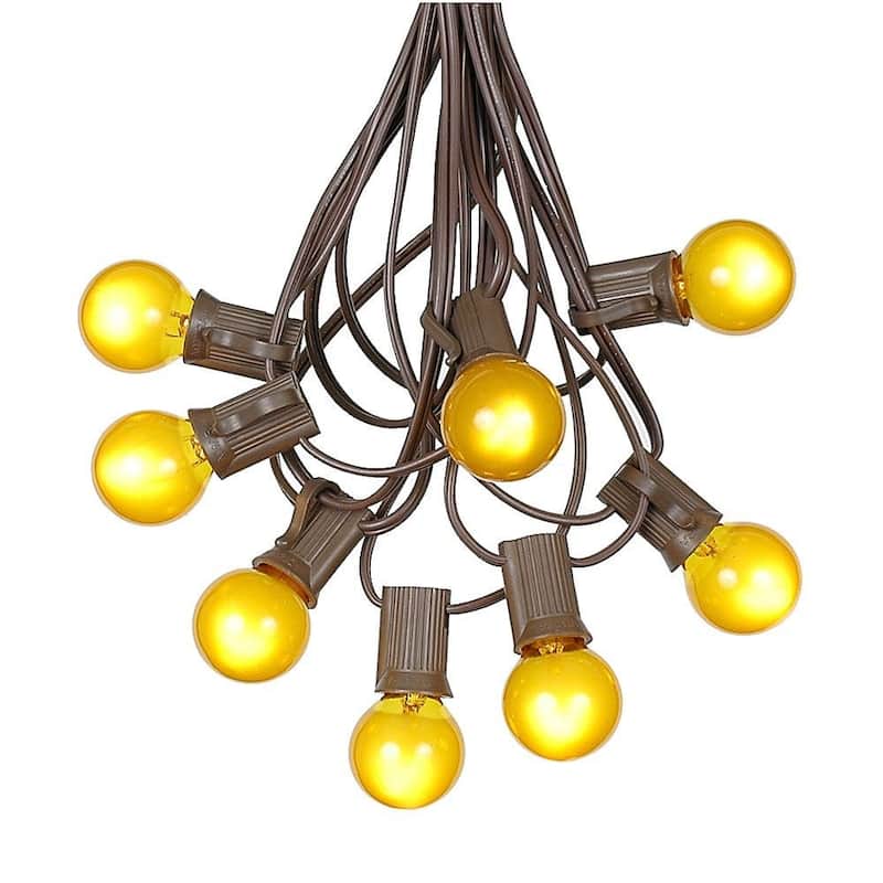 25 Foot G30 Outdoor Globe Patio String Lights - Set of 25 G30 Globe Bulbs - Yellow