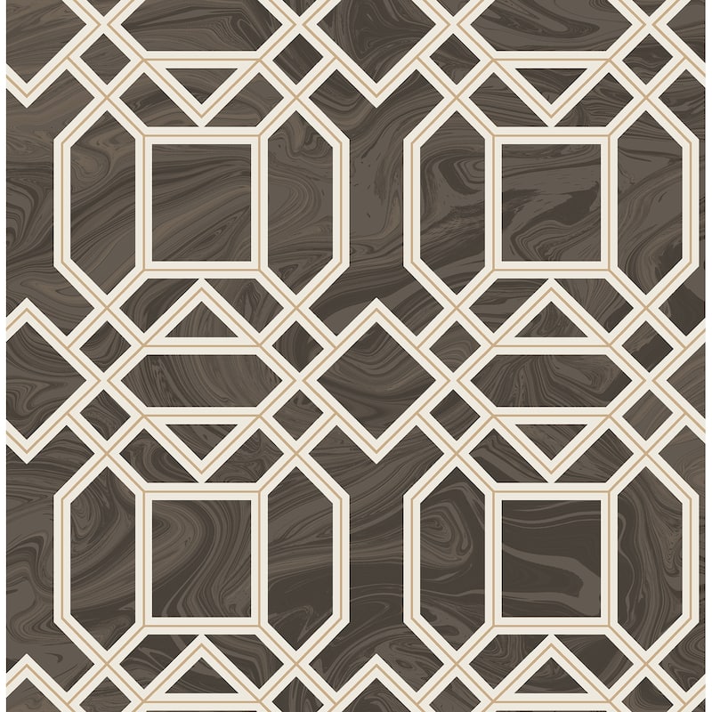 A-Street Prints Daphne Brown Trellis Wallpaper