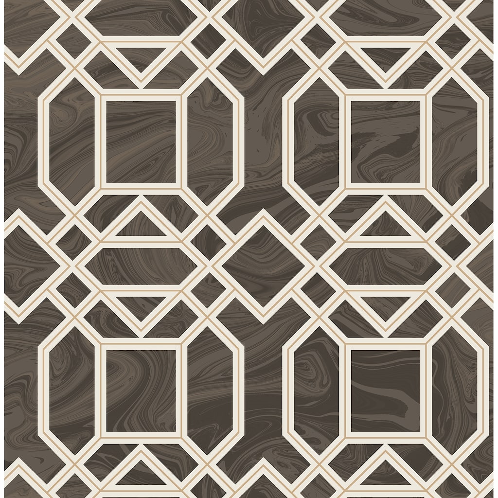 A-Street Prints Daphne Brown Trellis Wallpaper