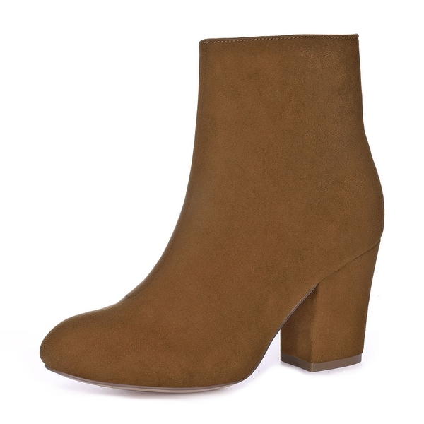 round heel ankle boots