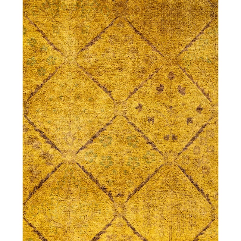Overdyed One-of-a-Kind Hand-Knotted Area Rug - Yellow - 6' 0" x 8' 8"