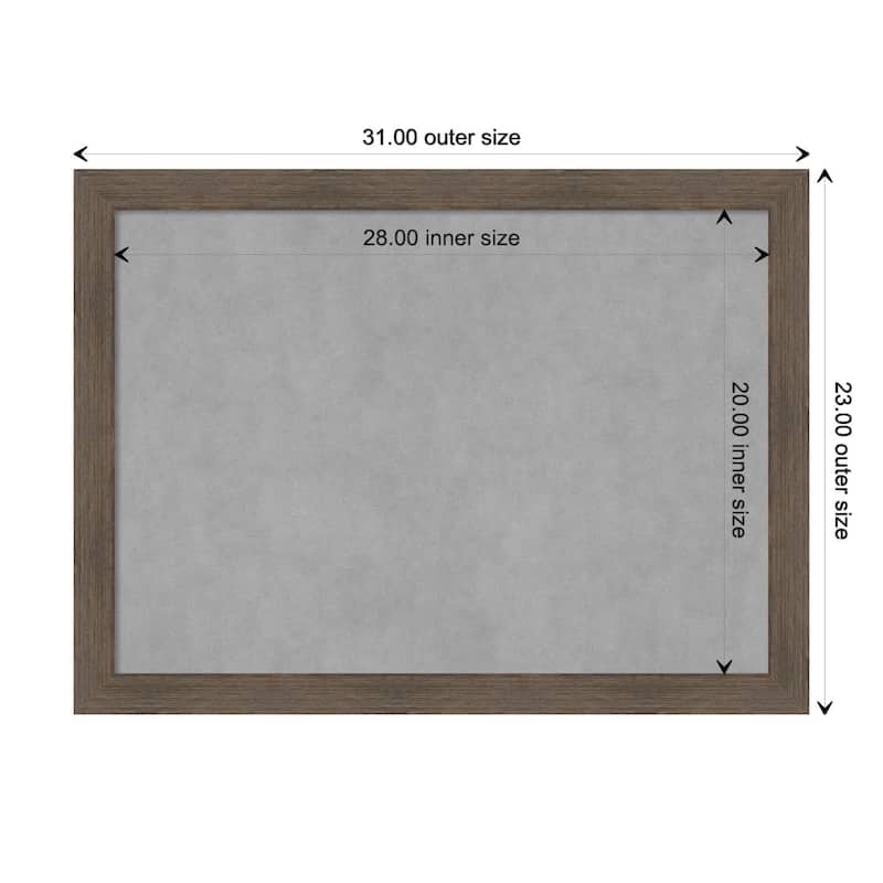 Amanti Art Hardwood Mocha Narrow Framed Magnetic Board - Board Size 28x20