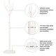 preview thumbnail 92 of 140, Tree-branch Rubberwood Freestanding Coat Rack with Hooks