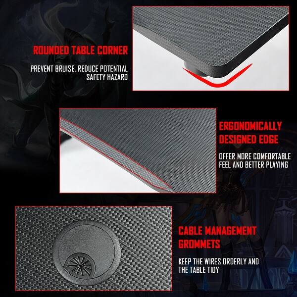 Shop Gymax Gaming Computer Desk Carbon Fiber Surface W Mousepad