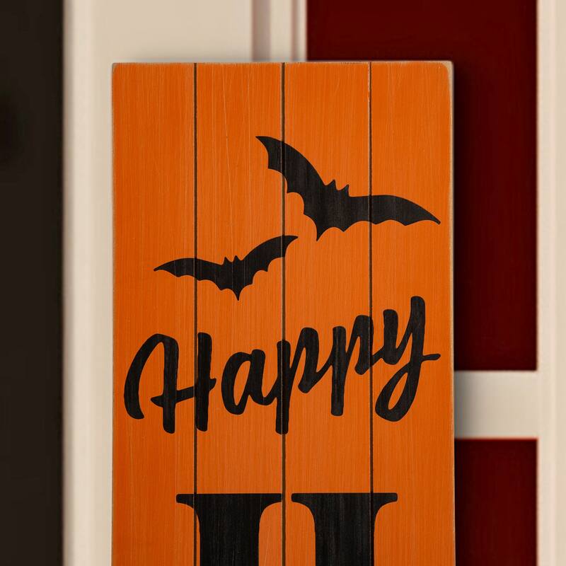 Glitzhome Halloween Wooden Porch Sign Decor