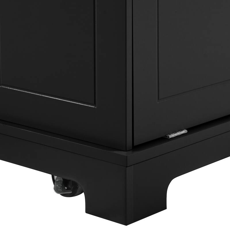 Kitchen Island with 3 Drawer and 3 Open Side Racks
