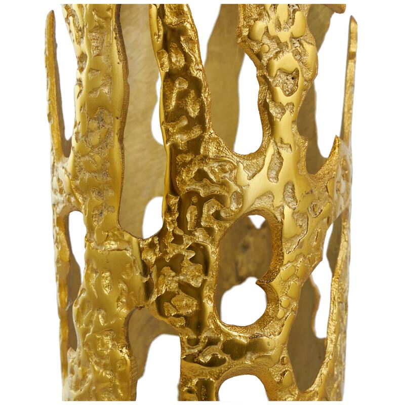 Gold, Silver or Black Aluminum Metal Drip Vase with Melting Designed Body