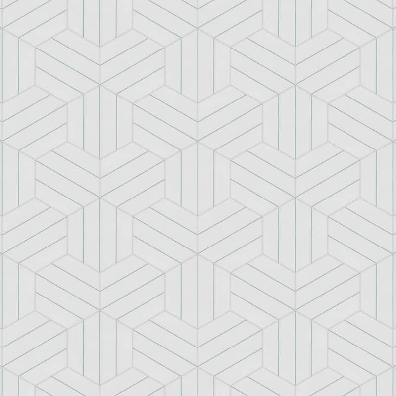 Merola Tile Porto Savona Hex Aqua 8-5/8" x 9-7/8" Porcelain Floor and Wall Tile
