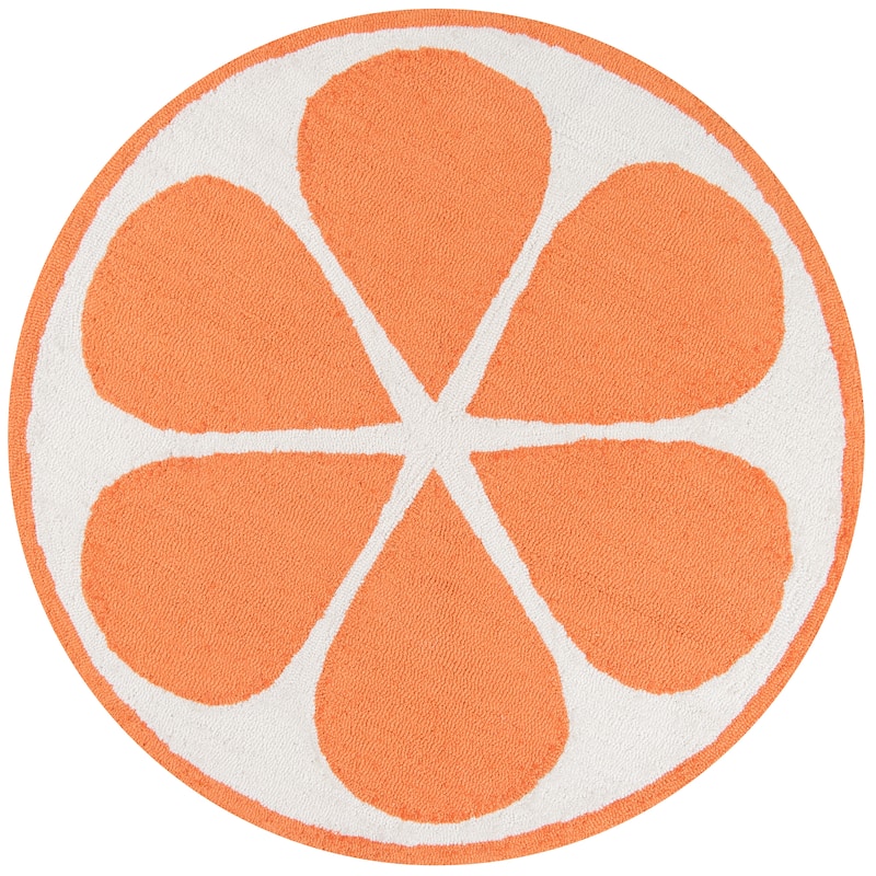 Novogratz by Momeni Cucina Orange Polyester Kitchen Mat - 3' x 3' - Orange