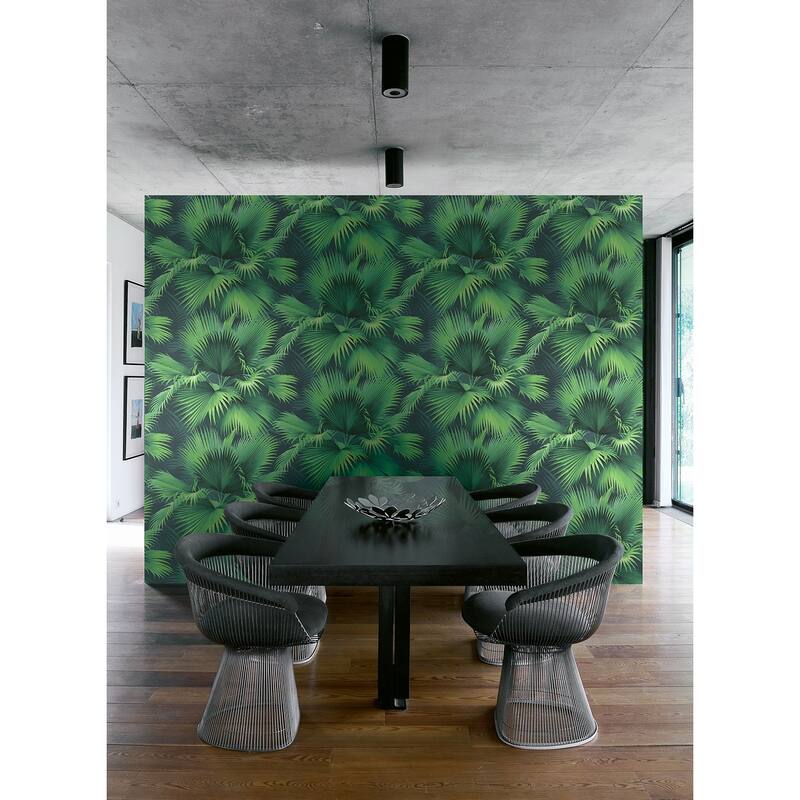 Kenneth James Endless Summer Dark Green Palm Wallpaper - 27in x 324in x 0.025in