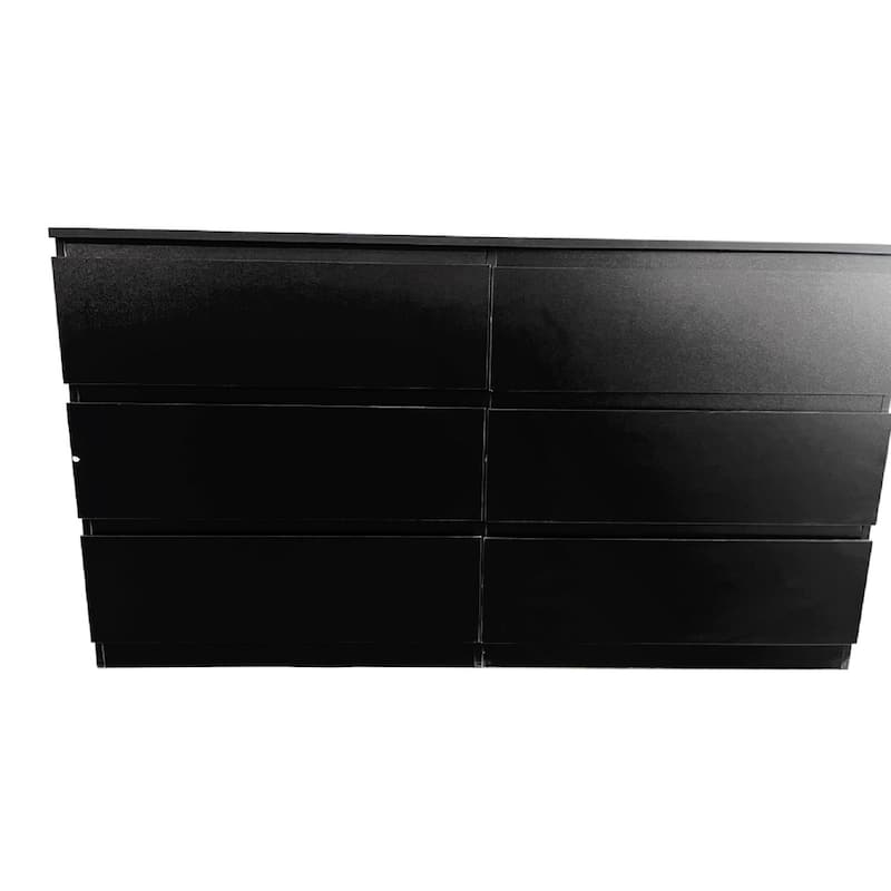 6-Drawer Double Dresser, Storage Cabinet with Solid Wood Handle for Bedroom, Living Room
